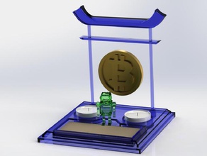 bitcoin templo decoração vela secretária nerd 3d print model - Mito3D