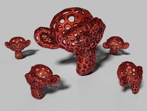 suzanne voronoi-Stil Skulpturen 3d-voronoi - blender 3d print model - Mito3D