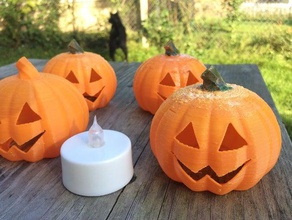 bebê jack -- olantern se encaixa 1 led store tealight decoração vela a o dia das bruxas de halloween felizes idig3d jack-o-lantern laranja abóbora chá luz 3d print model - Mito3D