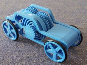 windup motor car toy toys games 3d printer printing engineering prusa i3 3d print model - Mito3D