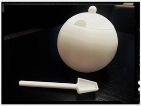 simple sugar bowl spoon food drink 3d print model - Mito3D