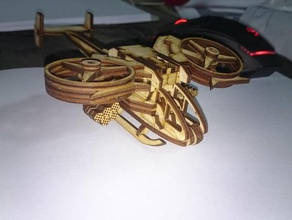 copter puzzles 3d puzzle lasercut plywood toys 3d print model - Mito3D