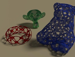 voronoi urso de anel animais a arte o blender ciclo render brinquedo brinquedos 3d print model - Mito3D