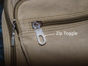 zip toggle remix replacement parts zipper zipperpull pull slide 3d print model - Mito3D