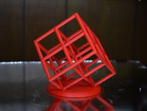 treillis cube de l'imprimante 3d la torture test surplombe double extrusion l'impression les tests art illustrations l'étalonnage mathématiques l'art en surplomb sculpture 3d print model - Mito3D