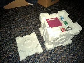 companion cube deckbox 75 card hobby deck box holder magic gathering mtg 3d print model - Mito3D