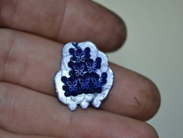 piccolo farfalle farfalla meno di 12 pollici micro gioielli ciondolo anello animali 3D print model - Mito3D