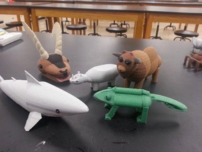 endangered species project animals biology bison chameleon conservation dolphin elephant environment ferret ibex koala life science manatee narwhal panda rhino rhinoceros shark spider sturgeon tiger whale wolf 3d print model - Mito3D