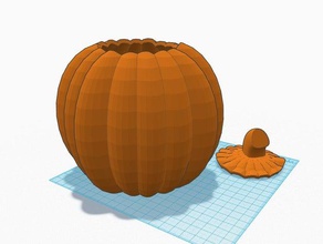 plain pumpkin top sculptures container decor halloween hollow tinkercad 3d print model - Mito3D