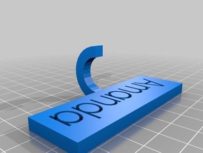 amanda name tag small hook keys organization customized 3d print model - Mito3D