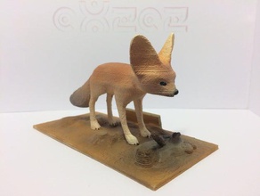 fennec fox inkl Standfuß Skulpturen Wüste wstenfuchs 3d print model - Mito3D