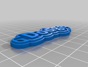 dodge text keychain keychains customized 3d print model - Mito3D