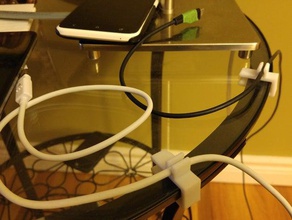 téléphone chargeur de fil clip côté la table l'organisation câble support gestion des câbles ikea usb titulaire 3d print model - Mito3D