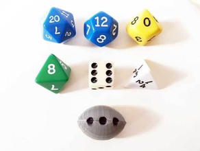 3-sided die dice gaming tabletop 3d print model - Mito3D