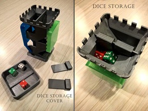dice tower cover storage toys games 3d print model - Mito3D