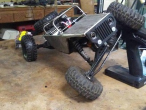 hcf rockcrawler ön grillebumper jeep tarzı rc araç farlar 3d print model - Mito3D