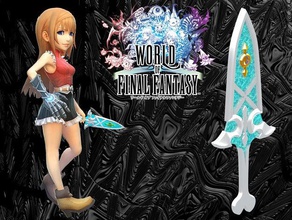 reynns weapon world final fantasy props blue waffle buster sword cosplay dagger knife prop costume ff7 7 vii short swords tifa toy woff ff worldoffinalfantasy 3d print model - Mito3D