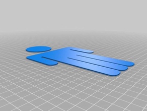 três patas do homem pictograma wc sinal de impressão roupas etc a arte engraçado 3d print model - Mito3D