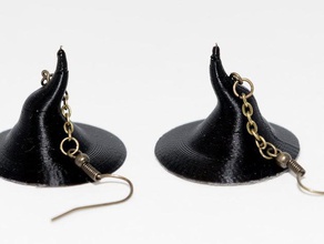 witch hat earings earrings 3d print model - Mito3D