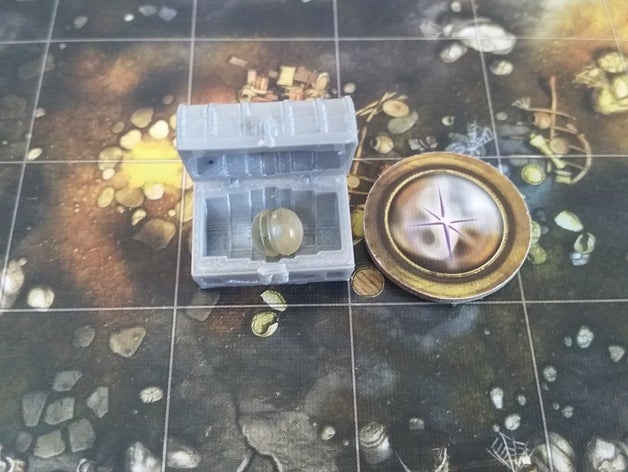 discesa 2 ° ed il petto mini token di ricerca proxy giochi gioco da tavolo 3D print model - Mito3D