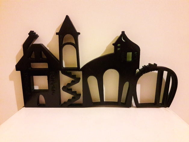 halloween-city-Wand-Bild Haushalt Kunst Niedlich Dekor Dekoration halloween-Dekoration halloween prop halloween-Requisiten scary happy Urlaub home decor Alptraum Malerei 3D print model - Mito3D