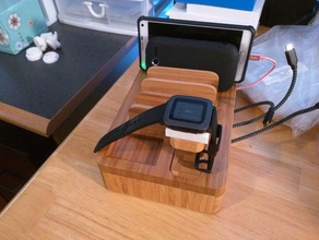 pebble time stand adapter gadgets charging dock charger watch 3d print model - Mito3D
