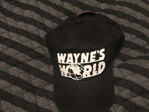 wayne'in dünyası şapka Cadılar Bayramı kostümü sahne marka toprak dünya logo başlık 3d print model - Mito3D