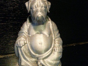 boxer buddha sculture cani felicità pop 3d print model - Mito3D
