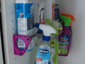 bottle storage attached shelf holes &oslash&lt65mm organization cabinet cleaning detergent flasche schrank 3d print model - Mito3D