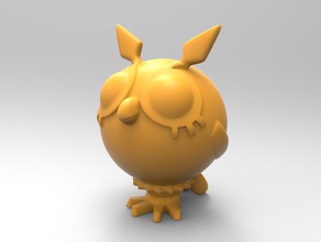 hoothoot pokemon giocattolo gioco accessori figure andare 3d print model - Mito3D