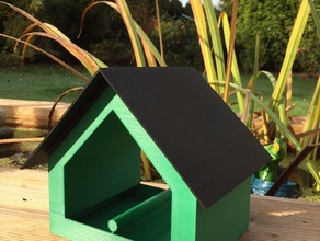 birds feed house double sided wall storage outdoor garden backyard birdfeeder birdseed winter 3d print model - Mito3D