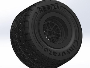 scaled formula 1 f1 rear rim wet tyre vehicles cinturato one gadget pirelli 3d print model - Mito3D