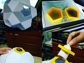 lumin&aacuteria origami -kusudama tartaruga 3d las impresoras luz 3d print model - Mito3D