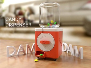 dam-dam dispensador de golosinas mecánica los juguetes navidad gumball machine mm 3d print model - Mito3D