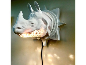 rinoceronte lâmpada orsay decoração animais parafuso 3d print model - Mito3D