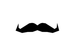 low poly movember logo signs logos cancer charity donation moustache snor 3d print model - Mito3D