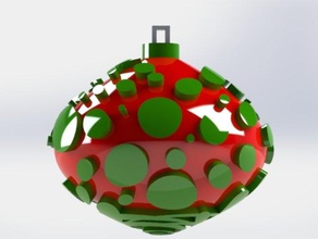 christmas ornament decor bulb decoration tree dots green polka red 3d print model - Mito3D
