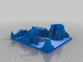 minecraft landsacpe v2 de juguete juego accesorios extream hill hills paisaje mineways 3d print model - Mito3D