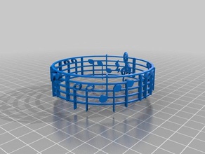 my customized music sheet bracelet fashion 3d print model - Mito3D