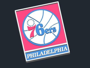 76ers de philadelphie logo des signes les logos insigne csd nba 3d print model - Mito3D