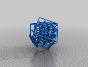 3x3 rodado lattice cubo arte 3d print model - Mito3D