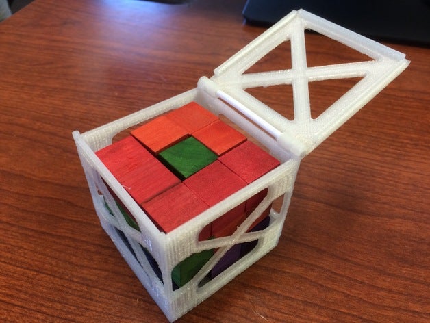 puzzle cube container 3d l'impression 3D print model - Mito3D