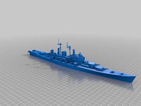 bleu acier uss des moines 3d de l'impression les navires mondiale guerre 3d print model - Mito3D