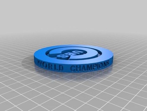 cubs world series victory coin 3d printing 2016 baseball chicago harry caray 3d print model - Mito3D