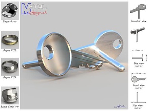 clous doreilles cl&eacute des boucles d'oreilles bijou bijoux 3d print model - Mito3D