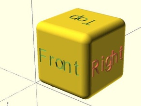einfache cube-Worte Würfel openscad Skript 3d print model - Mito3D