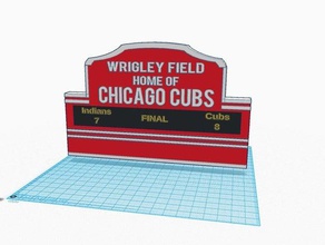 personnalisé wrigley field signe chicagocubs 3d de l'impression baseball casquette chauve-souris les ours blackhawks cubs chicago logo white sox world series 3d print model - Mito3D