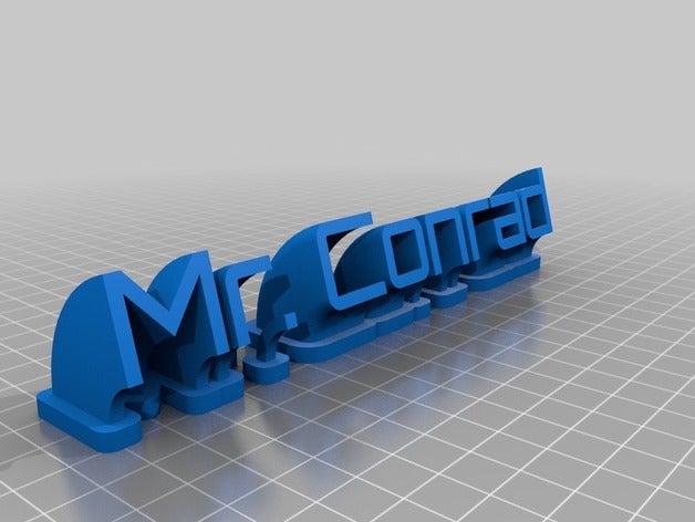 meine angepasste geschwungene Typenschild office 3D print model - Mito3D