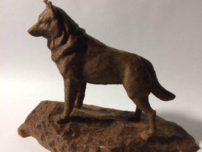 husky-statue, michigan tech Tiere Hund 3d print model - Mito3D