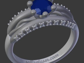 saffire sample ring jewelry 3d print model - Mito3D